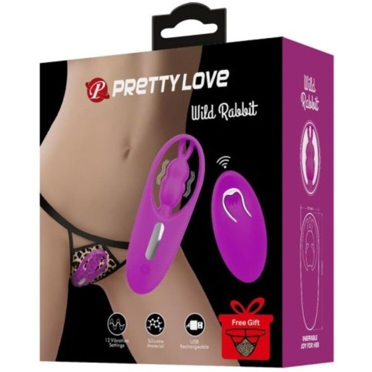 PRETTY LOVE - WILD RABBIT STIMULATEUR POUR CULOTTES AVEC TÉLÉCOMMANDE LILAS