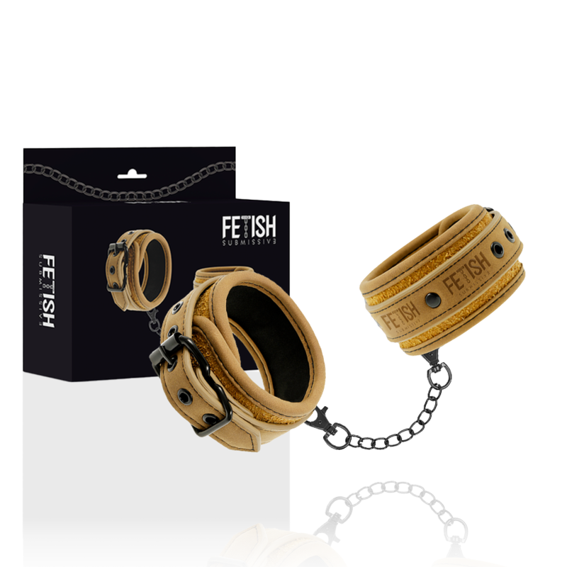 FETISH SUBMISSIVE ORIGIN - MENOTTES EN CUIR VEGAN AVEC DOUBLURE EN NÉOPRÈNE