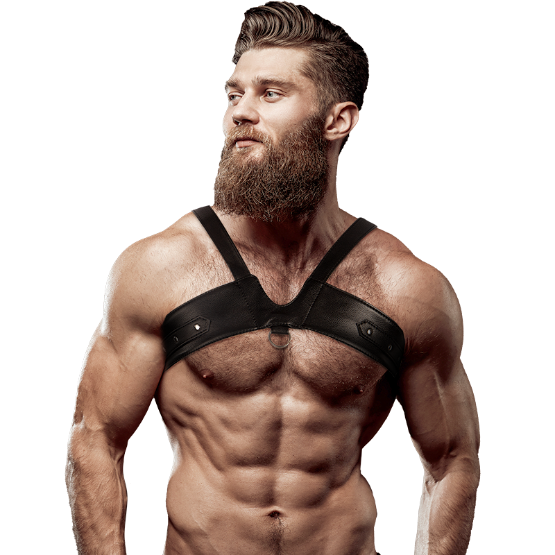 FETISH SUBMISSIVE ATTITUDE - HARNAIS DE POITRINE EN ÉCO-CUIR POUR HOMMES BRIGADE