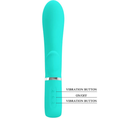 PRETTY LOVE - VIBRATEUR MULTIFONCTION G-SPOT THOMAS VERT AQUA