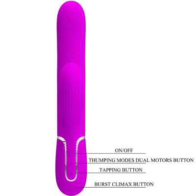 PRETTY LOVE - VIBRATEUR POINT G MULTIFONCTION 3 EN 1 PERLITA VIOLET