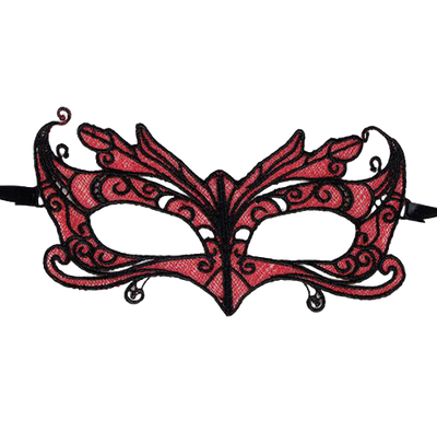 QUEEN LINGERIE - MASQUE EN DENTELLE DÉTAILS ROUGES