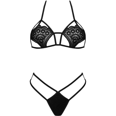 LIVCO CORSETTI FASHION - SOUTIEN-GORGE + STRING JIMENA LC 20216 NOIR TAILLE UNIQUE