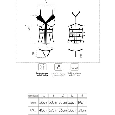 LIVCO CORSETTI FASHION - LAURA LC 20215 CORSET + STRING S/M