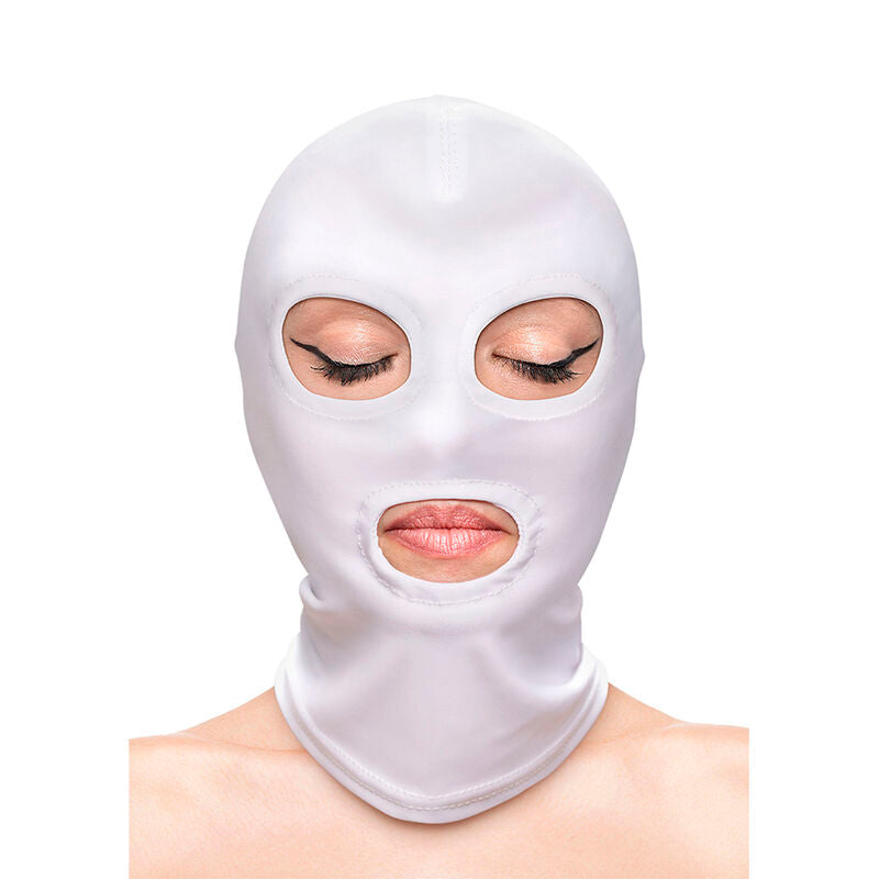 NS NOVELTIES - FETISH & FASHION CAGOULE YEUX ET BOUCHE NYLON BLANC