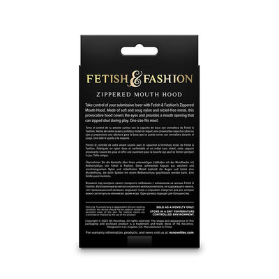 NS NOVELTIES - FETISH & FASHION CAPUCHE BOUCHE FERMÉE À FERMETURE ÉCLAIR NYLON BLANC