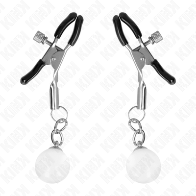 KINK - PINCES À METON BILLES DE VERRE ARGENT 6 CM