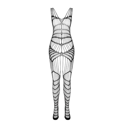 PASSION - BS 102 BODYSTOCKING BLANC TAILLE UNIQUE