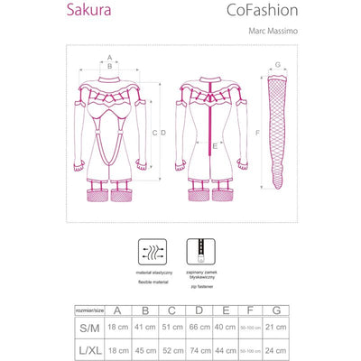 LIVCO CORSETTI FASHION - COMBINAISON SAKURA CF 90357 + GANTS LONGS + PORTE-JARRETELLES NOIR S/M