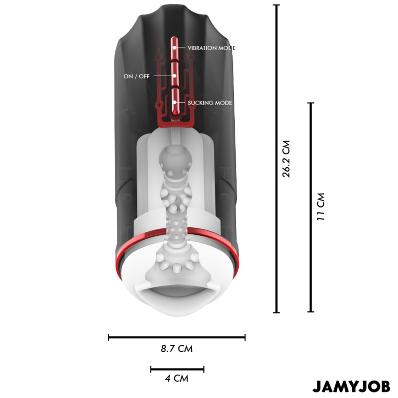 JAMYJOB - MASTURBATEUR BUCCAL AUTOMATIQUE MEGABITE 5 MODES D'ONDES STIMULANTES ET DE VIBRATIONS