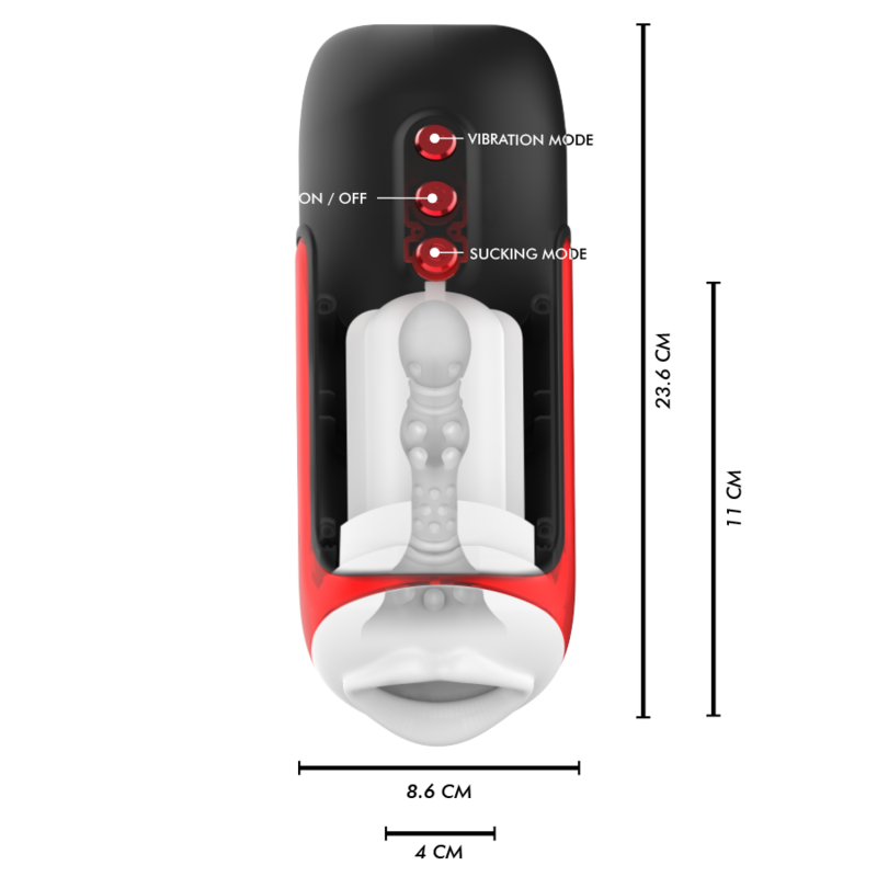 JAMYJOB - MASTURBATEUR BUCCAL AUTOMATIQUE BLAZE 5 MODES ONDES STIMULANTES ET VIBRATIONS