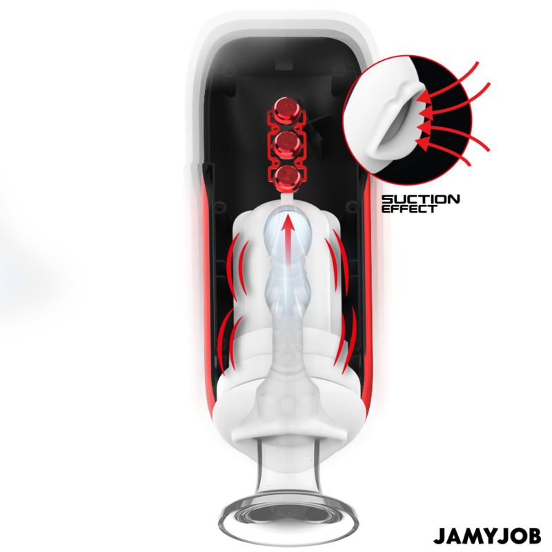 JAMYJOB - MASTURBATEUR BUCCAL AUTOMATIQUE BLAZE 5 MODES ONDES STIMULANTES ET VIBRATIONS