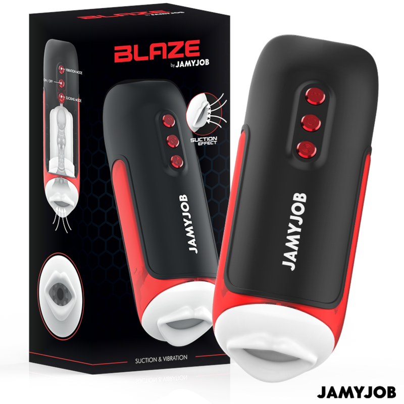 JAMYJOB - MASTURBATEUR BUCCAL AUTOMATIQUE BLAZE 5 MODES ONDES STIMULANTES ET VIBRATIONS