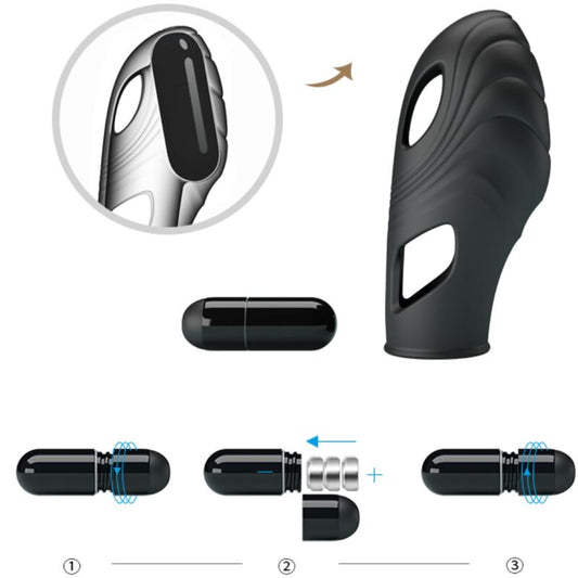 PRETTY LOVE - VIBRATEUR DE DOIGT EN SILICONE LICH NOIR