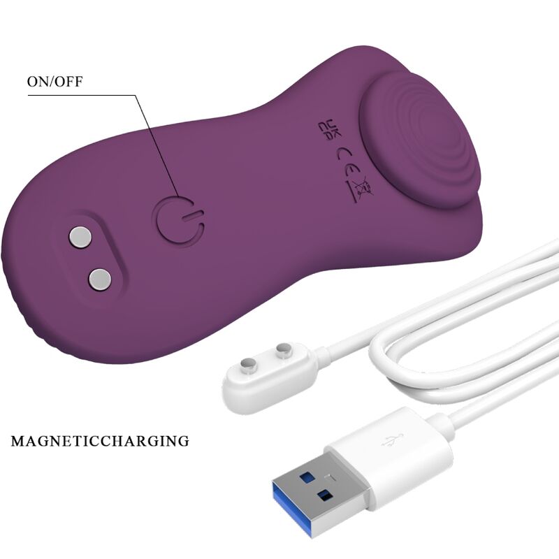 PRETTY LOVE - MANE LAY ON MASSEUR DE CLITORIS 10 VIBRATIONS TÉLÉCOMMANDE VIOLET