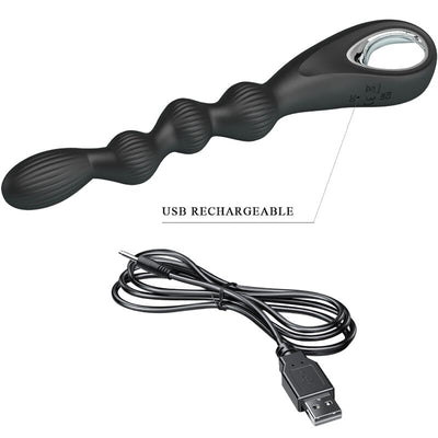 PRETTY LOVE - VIBRATEUR ANAL FEDERER 12 VIBRATIONS NOIR