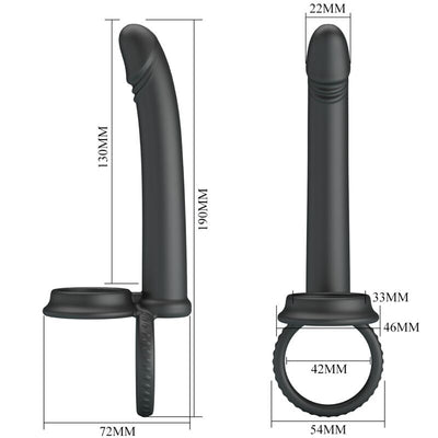 PRETTY LOVE - DILLION DOUBLE PÉNÉTRATION DOUBLE ANNEAU PÉNAL NOIR