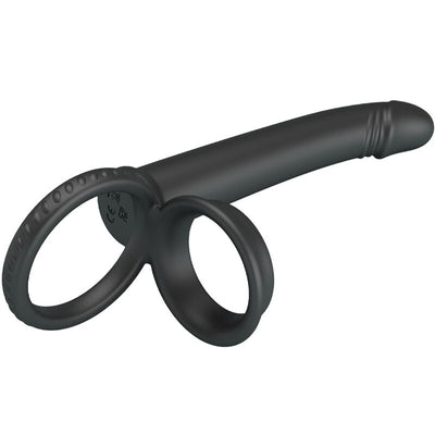 PRETTY LOVE - DILLION DOUBLE PÉNÉTRATION DOUBLE ANNEAU PÉNAL NOIR