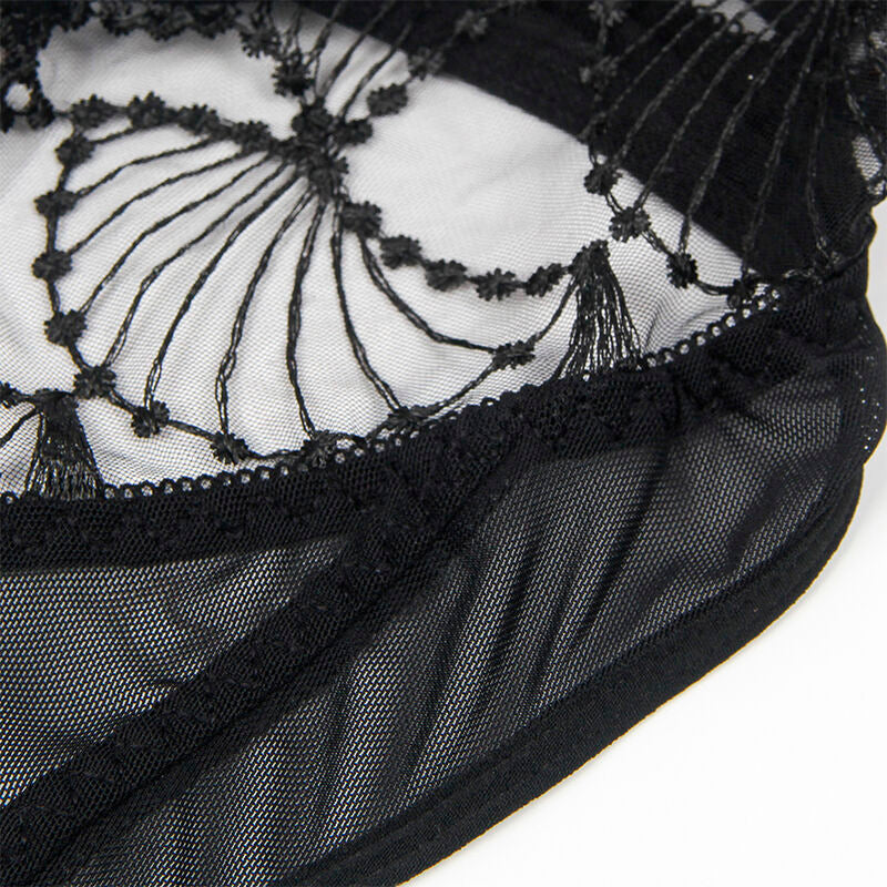 SUBBLIME - 955212 BODY TRANSPARENT AVEC DENTELLE CREUSE NOIRE S/M
