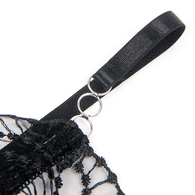 SUBBLIME - 955212 BODY TRANSPARENT AVEC DENTELLE CREUSE NOIRE S/M