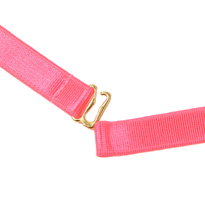 SUBBLIME - 955298 ENSEMBLE SOUTIEN-GORGE AVEC COLLIER ET DÉTAILS DE JAMBES ROSE FLUORESCENT S/M