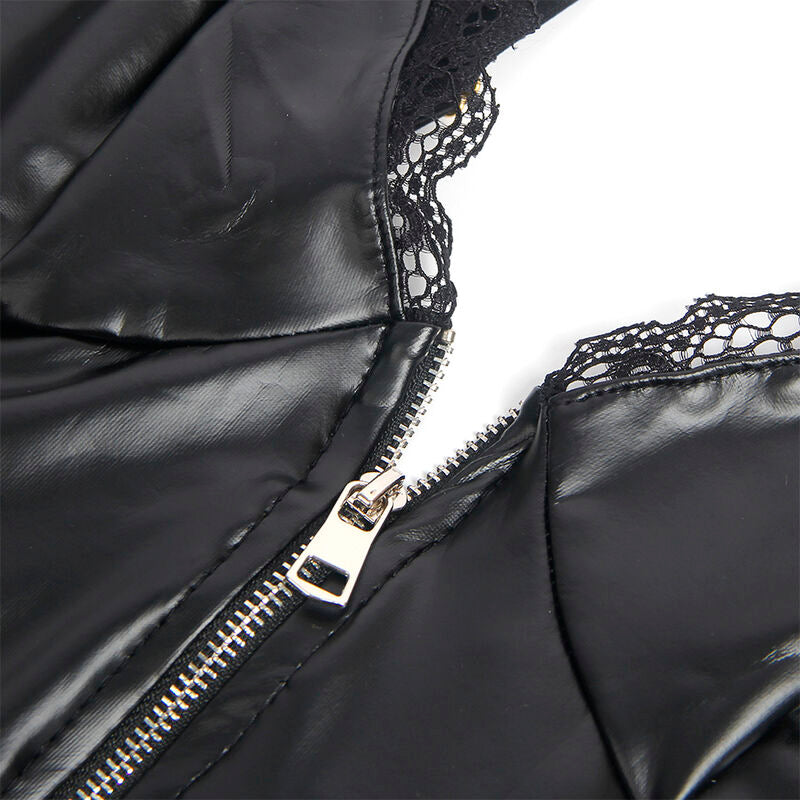 SUBBLIME - 955465 CORPS À FERMETURE ÉCLAIR EN CUIR NOIR L/XL