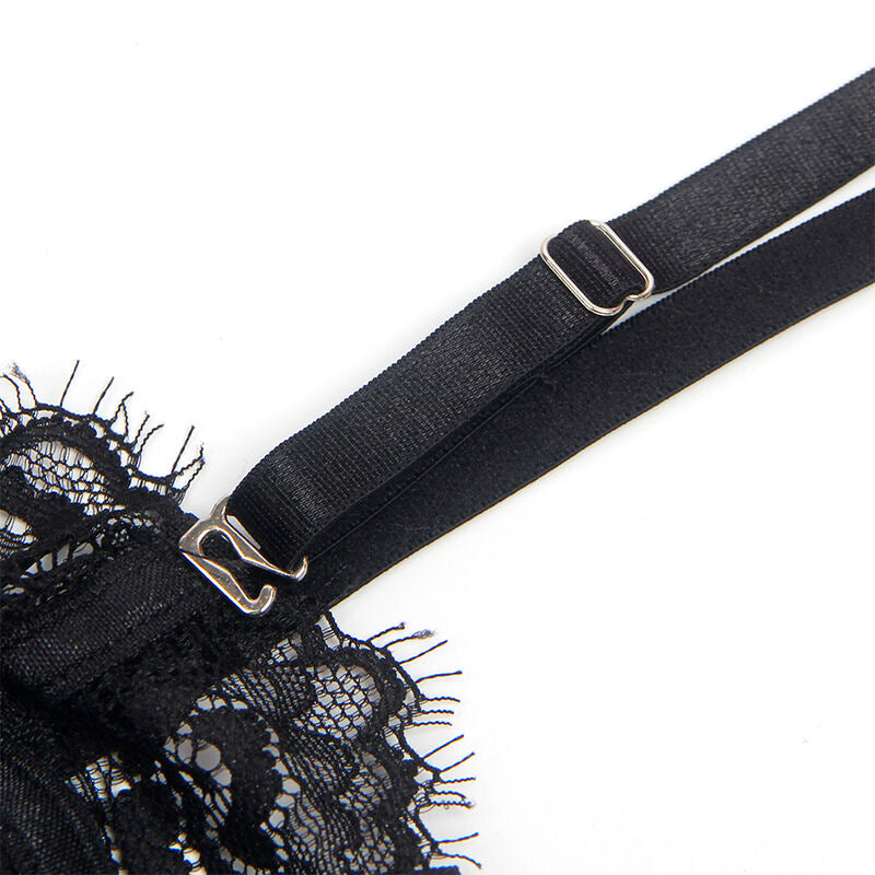 SUBBLIME - 955496 BODY EN DENTELLE AVEC NŒUDS ET JARRETELLES NOIR S/M