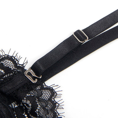 SUBBLIME - 955496 BODY EN DENTELLE AVEC NŒUDS ET JARRETELLES NOIR S/M