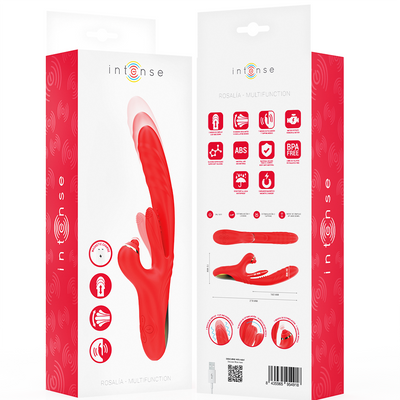 INTENSE - ROSALIA VIBRATEUR MULTIFONCTION 3 EN 1 ROUGE