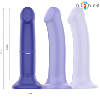 INTENSE - VICTORIA VIBRATEUR AVEC VENTOUSE 10 VIBRATIONS BLEU FONCÉ TÉLÉCOMMANDE