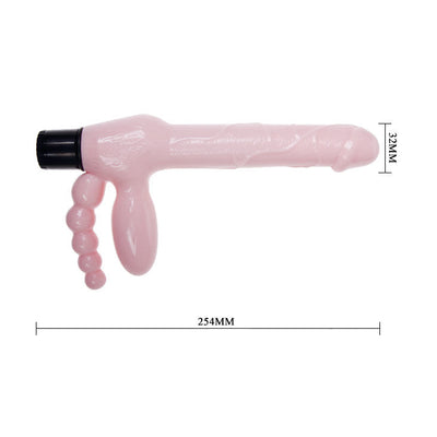 BAILE - HARNAIS SANS CORDE TPR AVEC VIBRATION ET STIMULATION ANAL 25.4 CM
