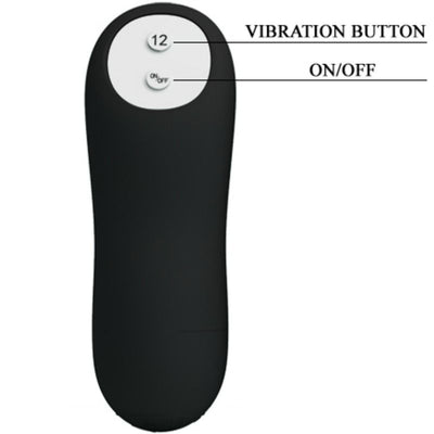 PRETTY LOVE - PLUG ANAL SILICONE EXTRA STIMULATION ET 12 MODES DE VIBRATION NOIR