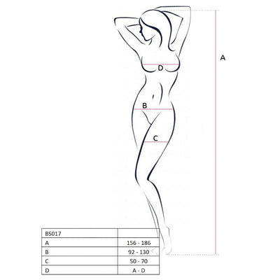 PASSION - FEMME BS017 BODYSTOCKING BLANC TAILLE UNIQUE