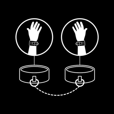 FETISH SUBMISSIVE - MENOTTES EN CUIR VÉGÉTALIEN AVEC DOUBLURE EN NOPRÈNE