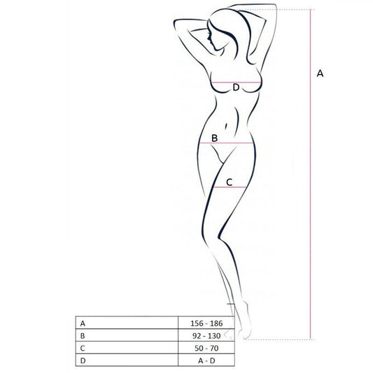 PASSION - FEMME BS057 BODYSTOCKING BLANC TAILLE UNIQUE